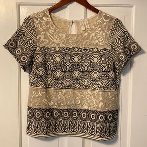 Anthropologie embroidered and embellished top
